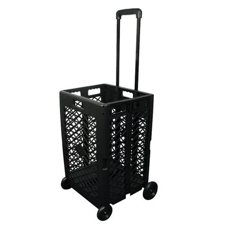 รถเข็นตะกร้าทรงสูงพับได้ MATALL JRWS-8B สีดำ