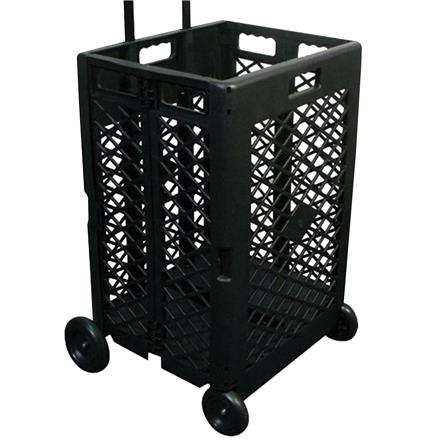 รถเข็นตะกร้าทรงสูงพับได้ MATALL JRWS-8B สีดำ_3