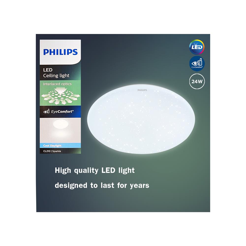 ไฟเพดาน LED PHILIPS CL210 SPARKLE 15 นิ้ว 24 วัตต์ DAYLIGHT สีขาว