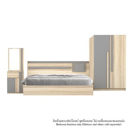 ชุดห้องนอน 6 ฟุต FURDINI FINN สีไวท์โอ๊ค/เทา_0