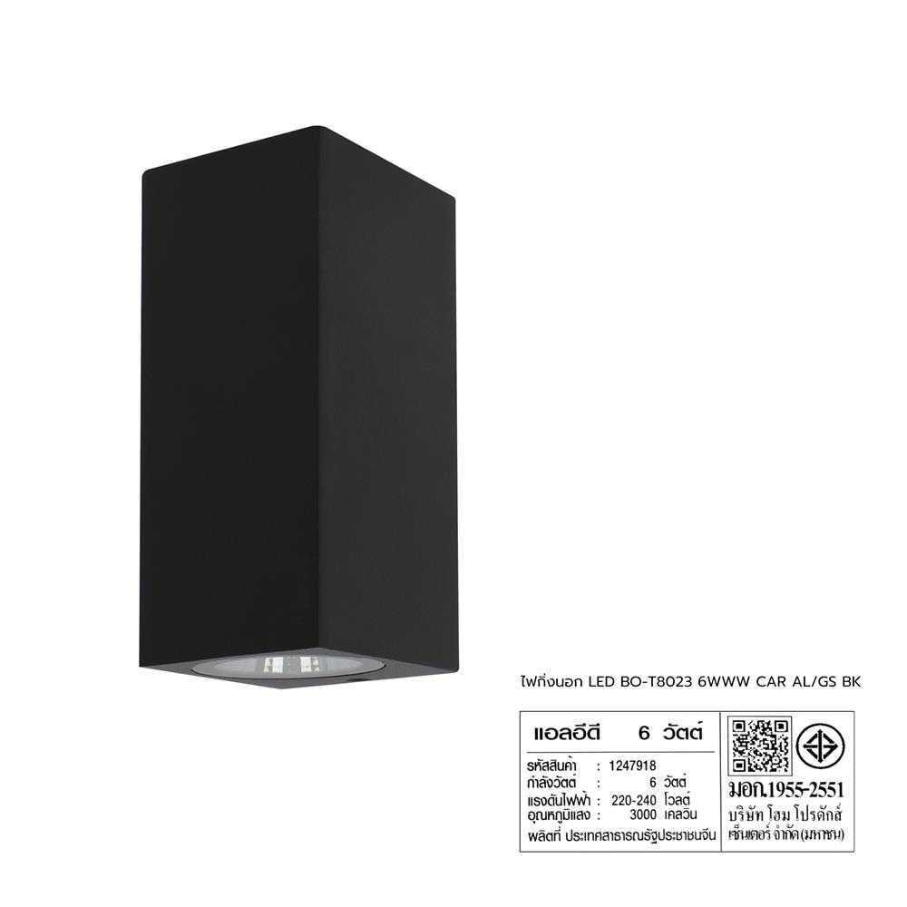 ไฟกิ่งภายนอก LED CARINI BO-T8023 6 วัตต์ WARM WHITE สีดำ