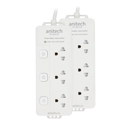 รางปลั๊กไฟ 3 ช่อง 3 สวิตซ์ ANITECH H2033-PRO สีขาว (1 แถม 1)_0