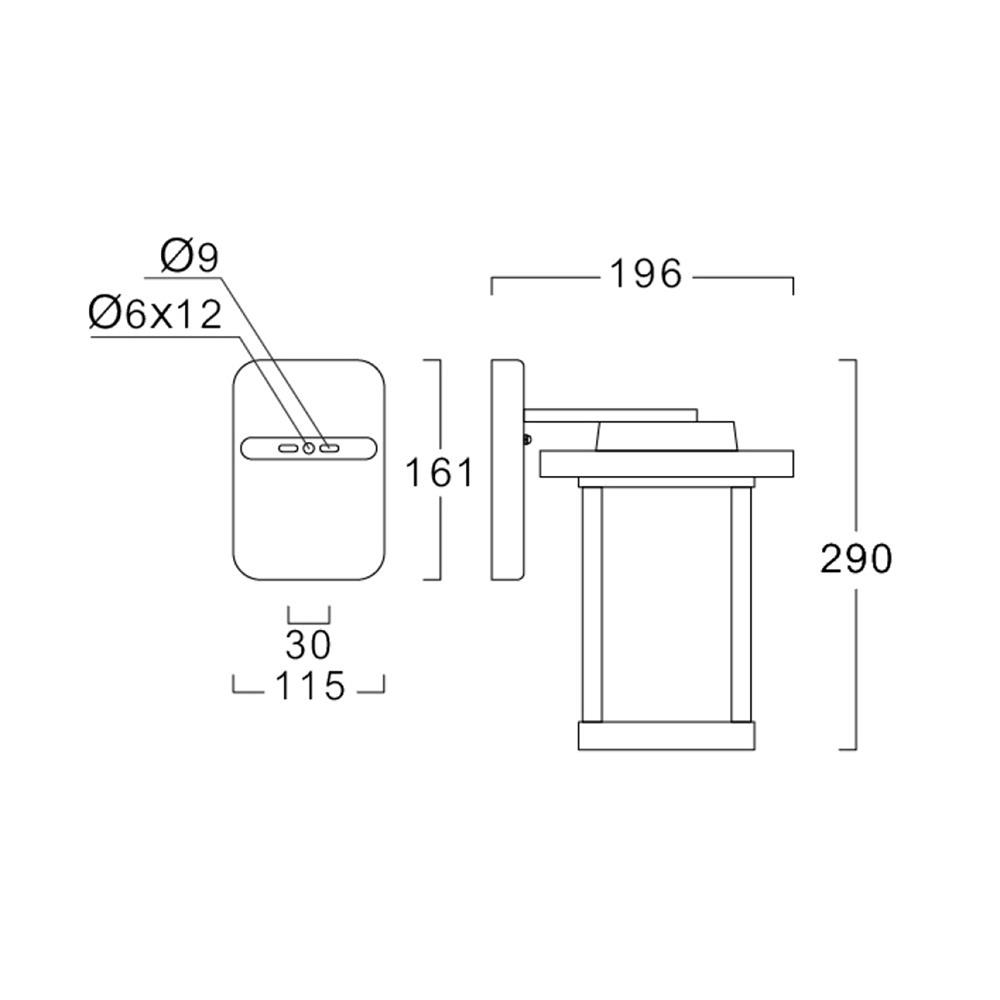 ไฟกิ่งภายนอก L&E 36-01793 สีดำ
