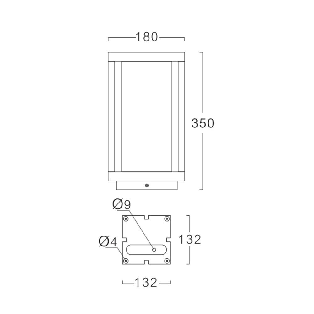 ไฟหัวเสา L&E 36-01792 สีดำ