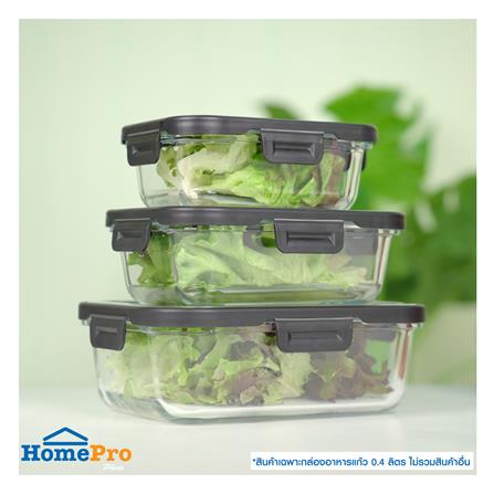 กล่องอาหารแก้ว KECH VENICE SS 0.4 ลิตร สีใส_4