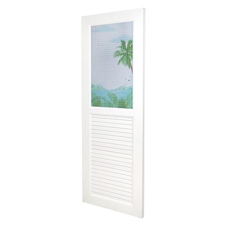 ประตูห้องน้ำ UPVC AZLE SEA 70X200 ซม. สีขาว พร้อมวงกบ ไม่เจาะลูกบิด_1