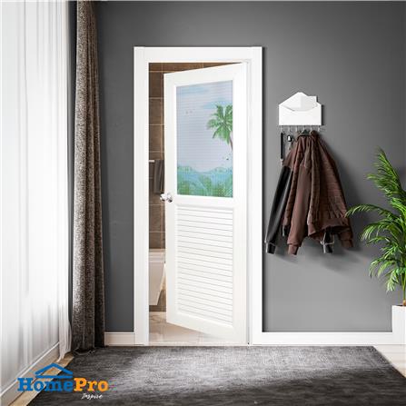 ประตูห้องน้ำ UPVC AZLE SEA 70X200 ซม. สีขาว พร้อมวงกบ ไม่เจาะลูกบิด_6