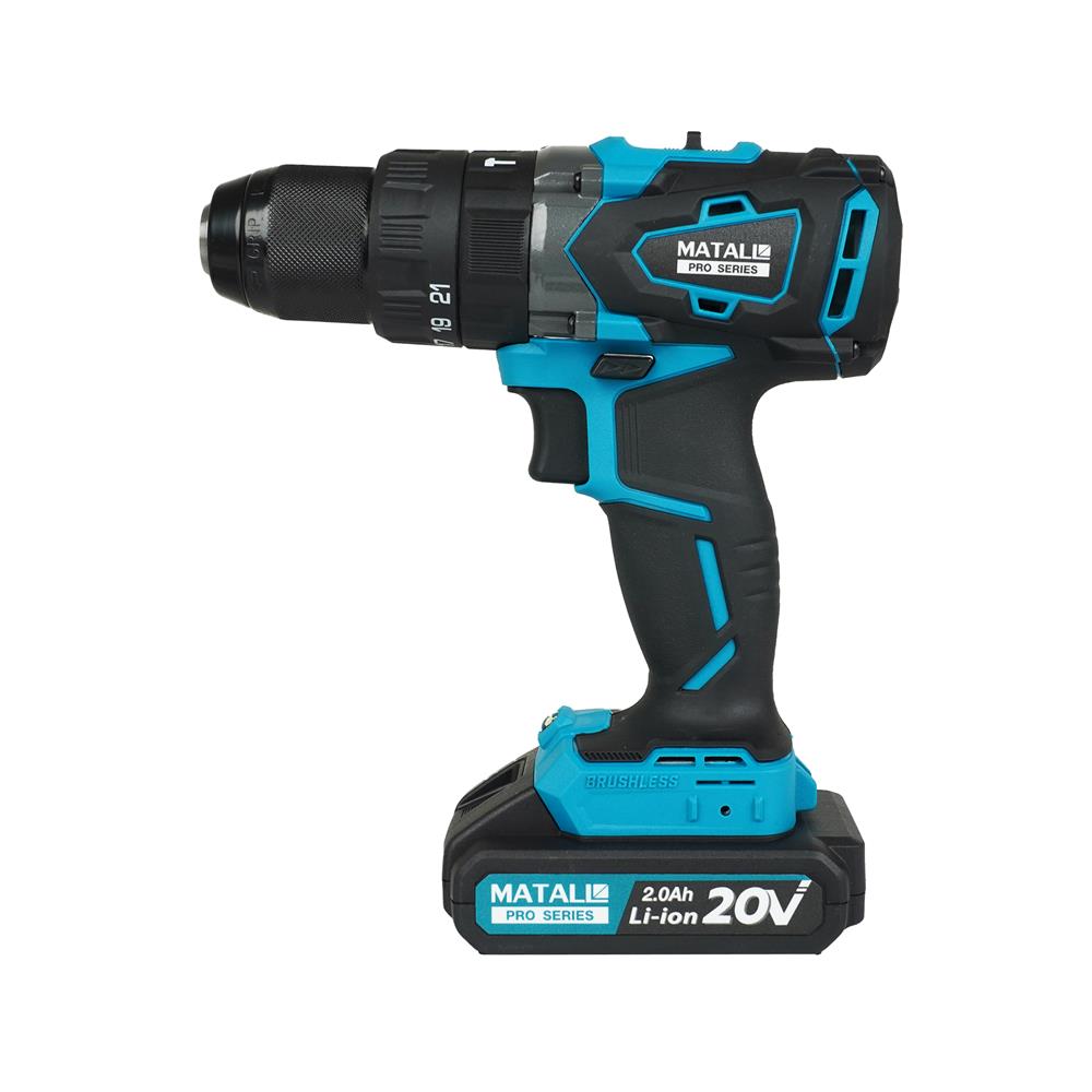สว่านกระแทกไร้สาย (พร้อมแบตเตอรี่) MATALL PRO CD2060T BL 20 โวลต์
