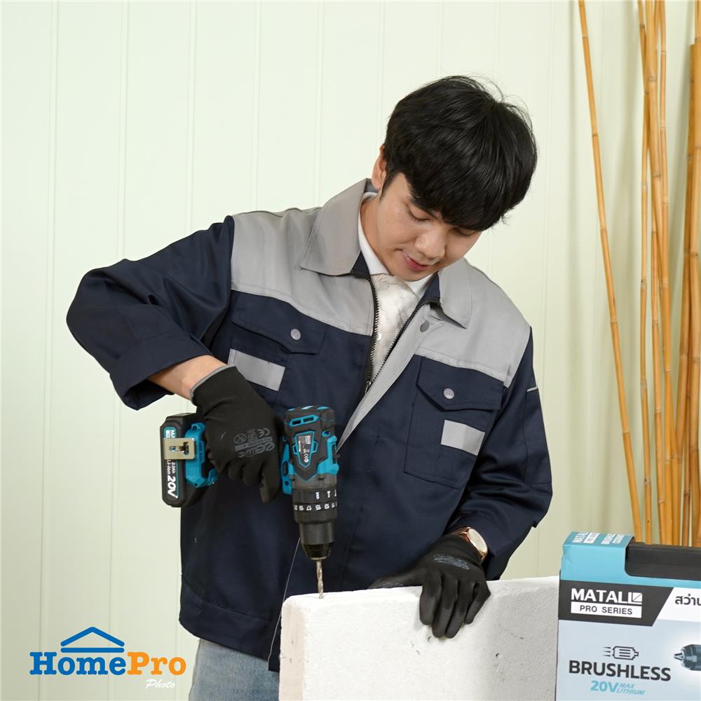 สว่านกระแทกไร้สาย (พร้อมแบตเตอรี่) MATALL PRO CD2060T BL 20 โวลต์