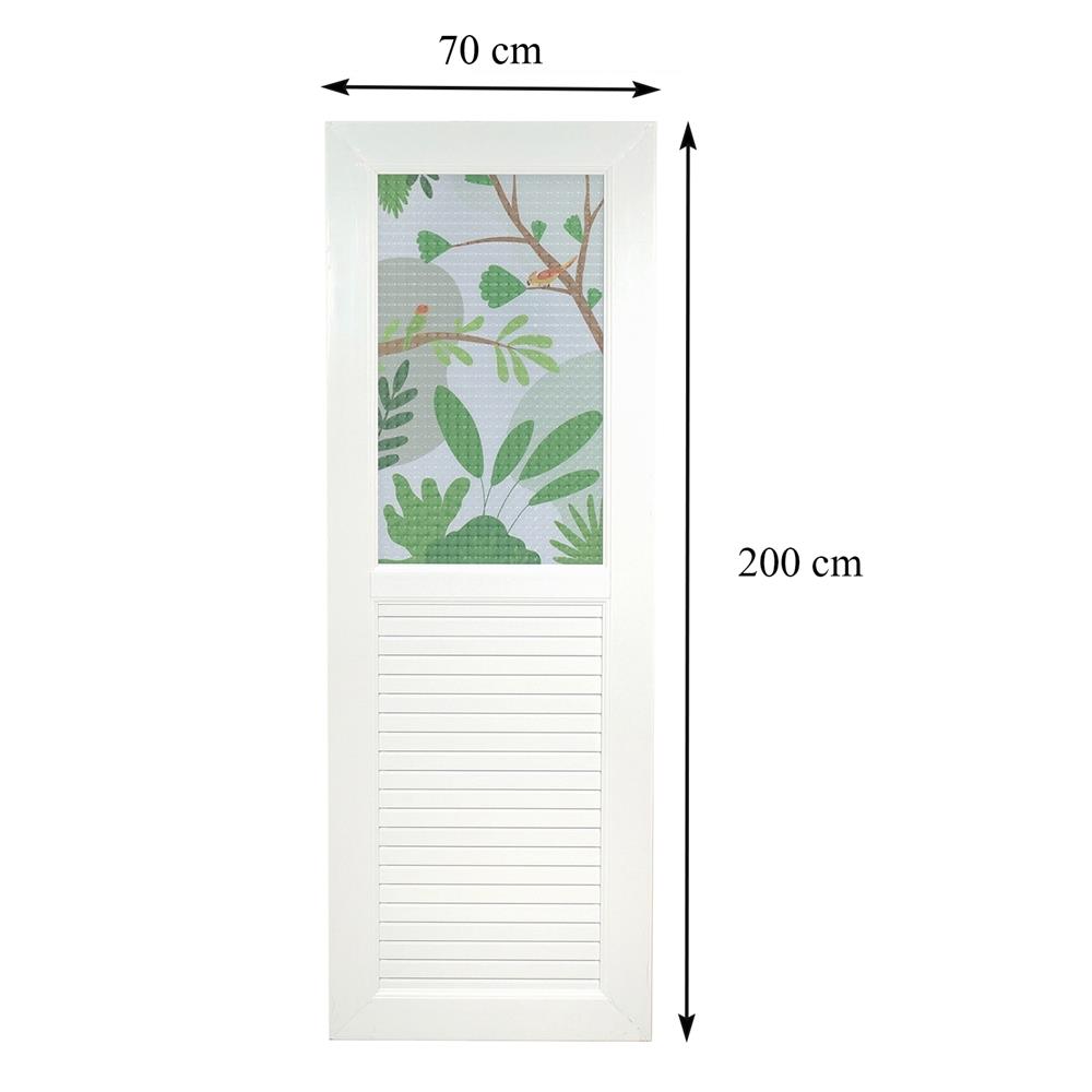 ประตูห้องน้ำ UPVC AZLE TROPICAL 70X200 ซม. สีขาว พร้อมวงกบ ไม่เจาะลูกบิด