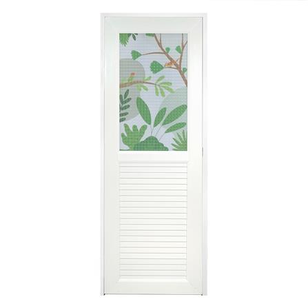 ประตูห้องน้ำ UPVC AZLE TROPICAL 70X200 ซม. สีขาว พร้อมวงกบ ไม่เจาะลูกบิด