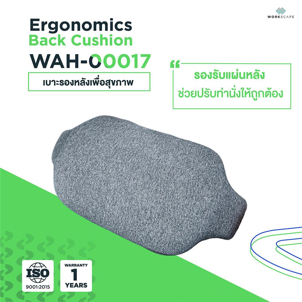 เบาะรองหลัง WORKSCAPE WAH-00017 9.8X19.6 นิ้ว สีเทา