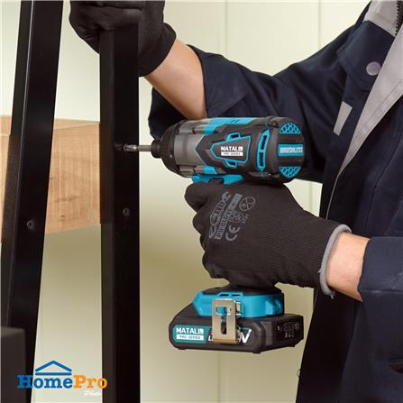 สว่านไขควงกระแทกไร้สาย (พร้อมแบตเตอรี่) MATALL PRO IW2035H BL 20 โวลต์_8