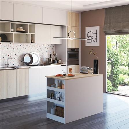 เคาน์เตอร์บาร์ชั้นวางฝั่งซ้าย SB FURNITURE SENDO 19210225 120 ซม. สีขาว_2