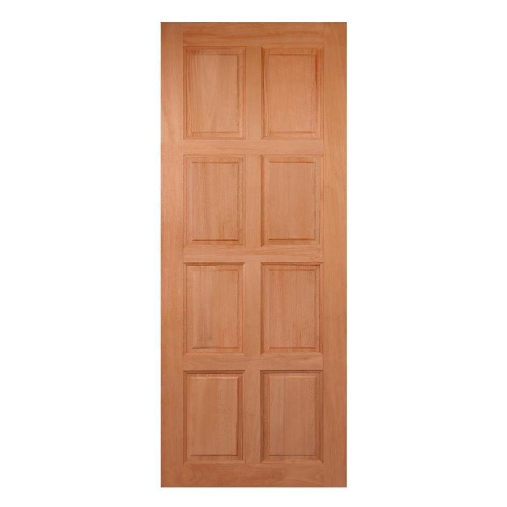 ประตูไม้เบญจพรรณ 8 ฟัก ไม่เจาะลูกบิด VK VK281 80x200 ซม. สีธรรมชาติ