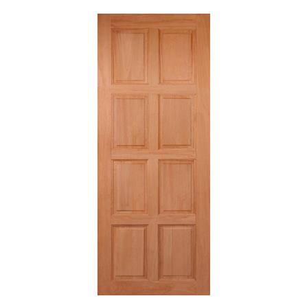 ประตูไม้เบญจพรรณ 8 ฟัก ไม่เจาะลูกบิด VK VK281 80x200 ซม. สีธรรมชาติ_0