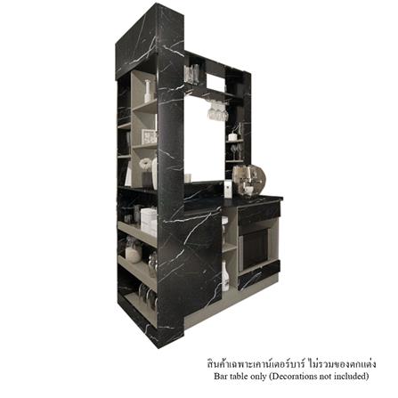 เคาน์เตอร์บาร์ชั้นวางฝั่งขวา SB FURNITURE LANA 19210609 140 ซม. ลายหินอ่อนดำ_0