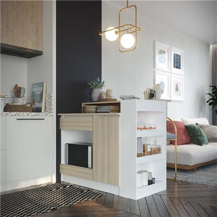 เคาน์เตอร์บาร์ชั้นวางฝั่งซ้าย SB FURNITURE SENDO 19210227 120 ซม. สีขาว_3