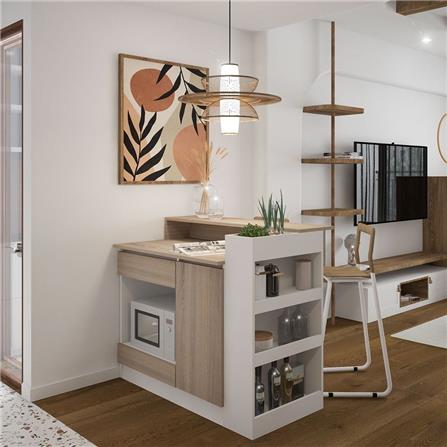 เคาน์เตอร์บาร์ชั้นวางฝั่งซ้าย SB FURNITURE SENDO 19210227 120 ซม. สีขาว_4