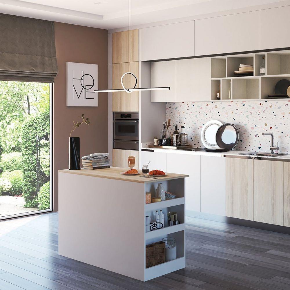 เคาน์เตอร์บาร์ชั้นวางฝั่งขวา SB FURNITURE SENDO 19210226 120 ซม. สีขาว