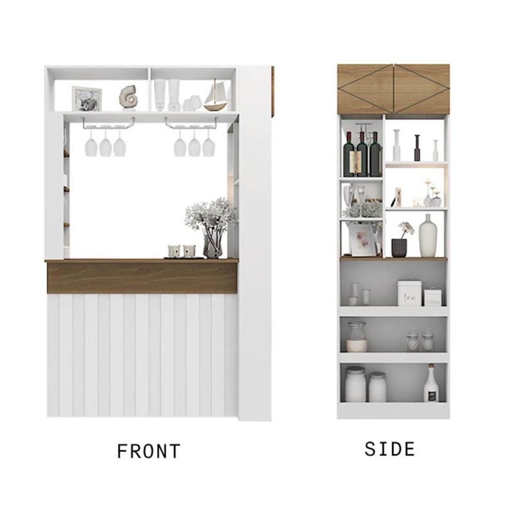 เคาน์เตอร์บาร์ชั้นวางฝั่งขวา SB FURNITURE SATOMI 19210736 140 ซม. สีขาว