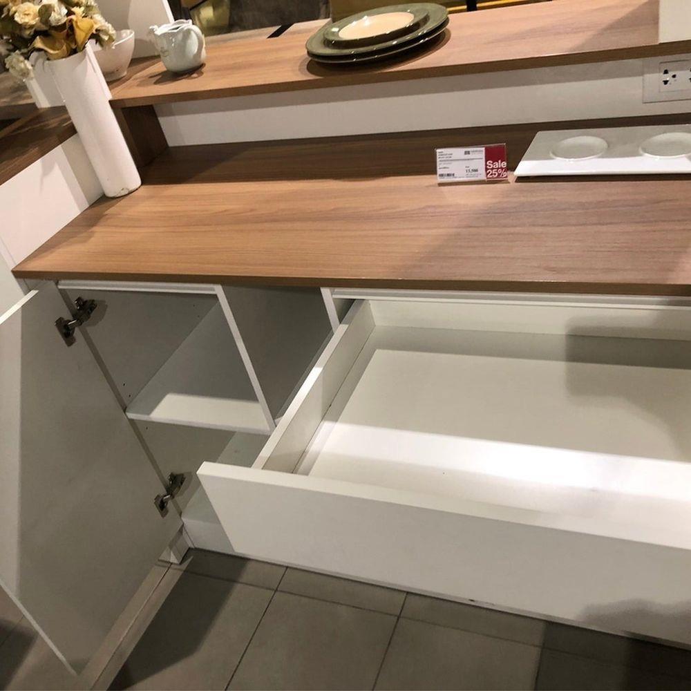 เคาน์เตอร์บาร์ชั้นวางฝั่งขวา SB FURNITURE SATOMI 19210736 140 ซม. สีขาว