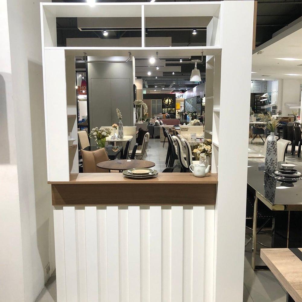 เคาน์เตอร์บาร์ชั้นวางฝั่งขวา SB FURNITURE SATOMI 19210736 140 ซม. สีขาว