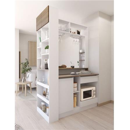 เคาน์เตอร์บาร์ชั้นวางฝั่งขวา SB FURNITURE SATOMI 19210736 140 ซม. สีขาว_9