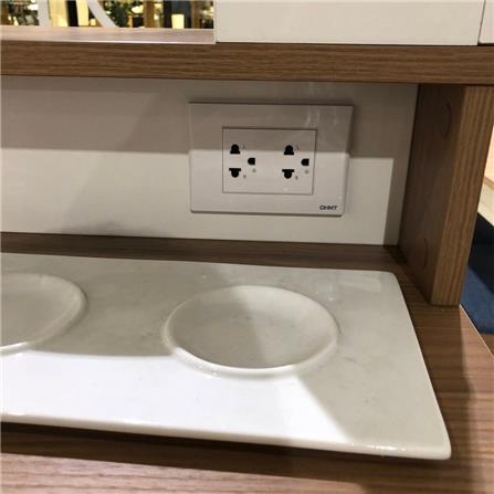 เคาน์เตอร์บาร์ชั้นวางฝั่งขวา SB FURNITURE SATOMI 19210736 140 ซม. สีขาว_5