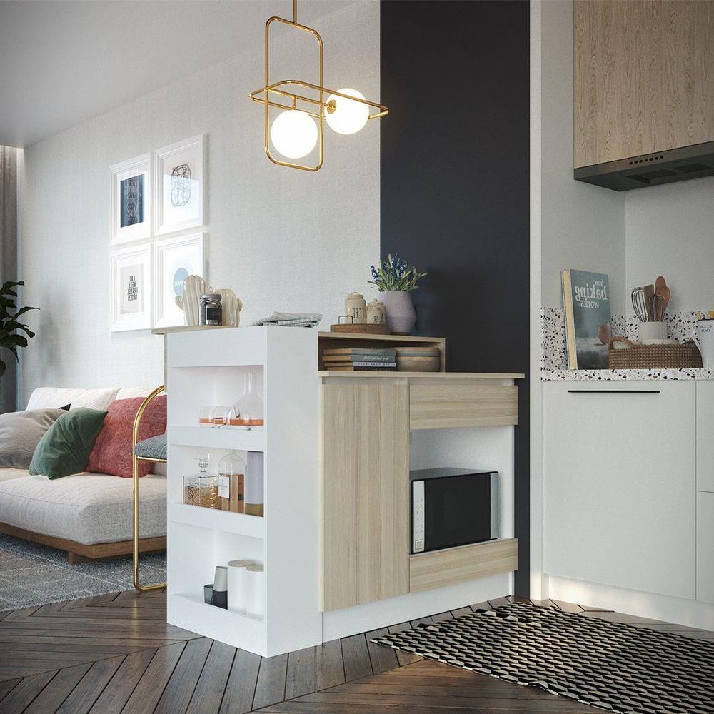 เคาน์เตอร์บาร์ชั้นวางฝั่งขวา SB FURNITURE SENDO 19210228 120 ซม. สีขาว