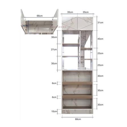 เคาน์เตอร์บาร์ชั้นวางฝั่งซ้าย SB FURNITURE LANA 19210600 140 ซม. ลายหินอ่อนขาว_5