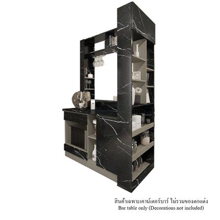 เคาน์เตอร์บาร์ชั้นวางฝั่งซ้าย SB FURNITURE LANA 19210608 140 ซม. ลายหินอ่อนดำ_0