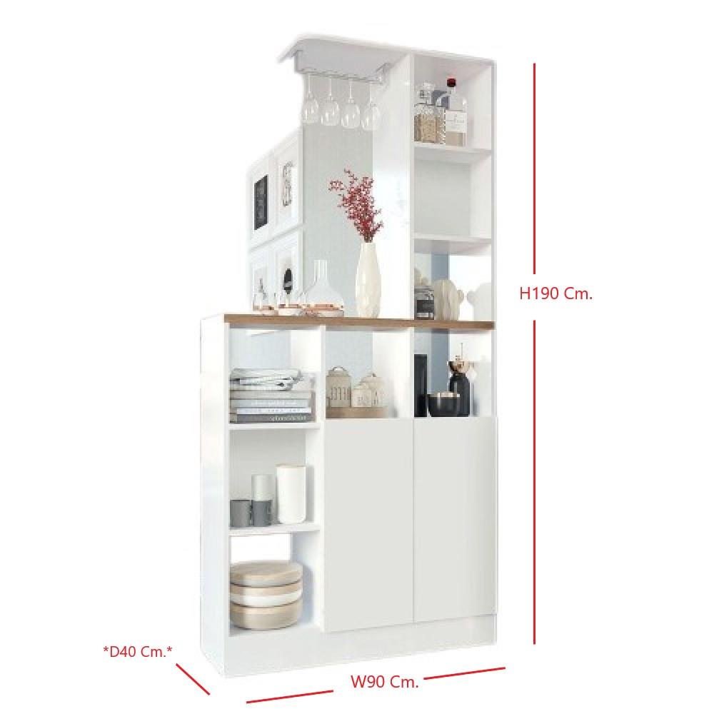 เคาน์เตอร์บาร์ SB FURNITURE BURGESS 19209650 90 ซม. สีขาว