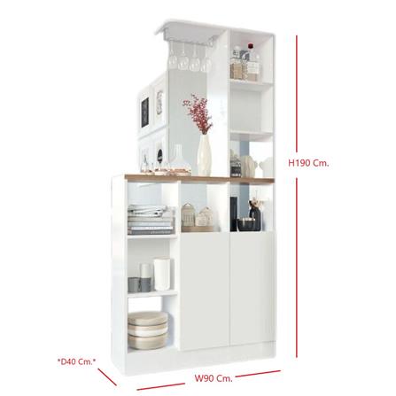 เคาน์เตอร์บาร์ SB FURNITURE BURGESS 19209650 90 ซม. สีขาว_2