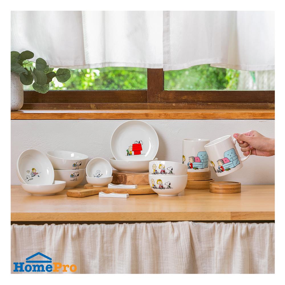 ชุดจานชาม BONE CHINA CORNING WARE SNOOPY FRIENDS 14 ชิ้น