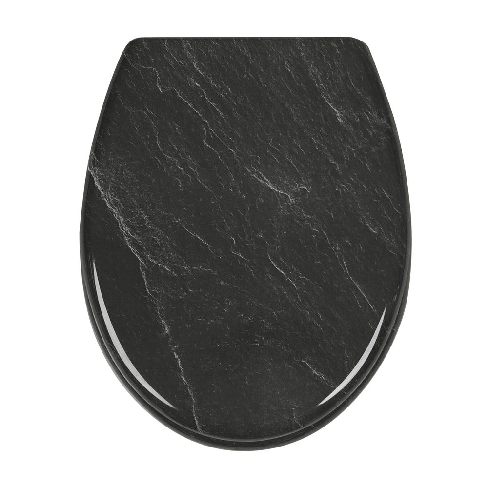 ฝารองนั่ง MOYA DUROPLAST 23EVD01 ลายหินอ่อนดำ