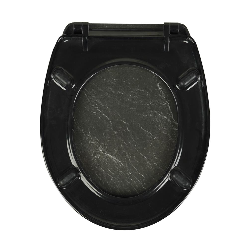 ฝารองนั่ง MOYA DUROPLAST 23EVD01 ลายหินอ่อนดำ