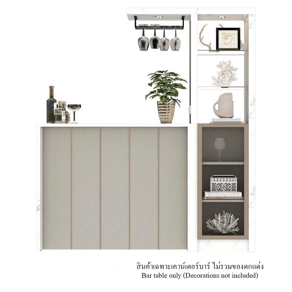 เคาน์เตอร์บาร์ตู้โชว์ฝั่งขวา SB FURNITURE MABEL 19208284 170 ซม. ลายหินอ่อนขาว