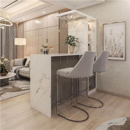 เคาน์เตอร์บาร์ตู้โชว์ฝั่งขวา SB FURNITURE MABEL 19208284 170 ซม. ลายหินอ่อนขาว_3