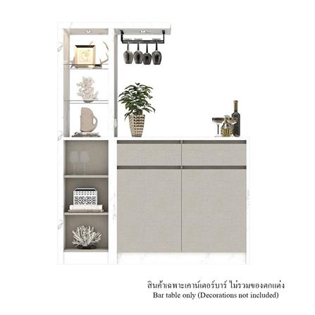 เคาน์เตอร์บาร์ตู้โชว์ฝั่งขวา SB FURNITURE MABEL 19208280 150 ซม. ลายหินอ่อนขาว_1