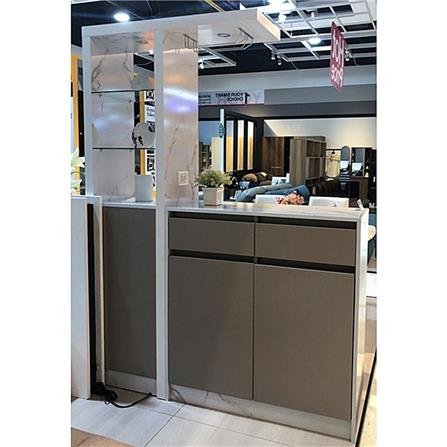 เคาน์เตอร์บาร์ตู้โชว์ฝั่งขวา SB FURNITURE MABEL 19208280 150 ซม. ลายหินอ่อนขาว_2