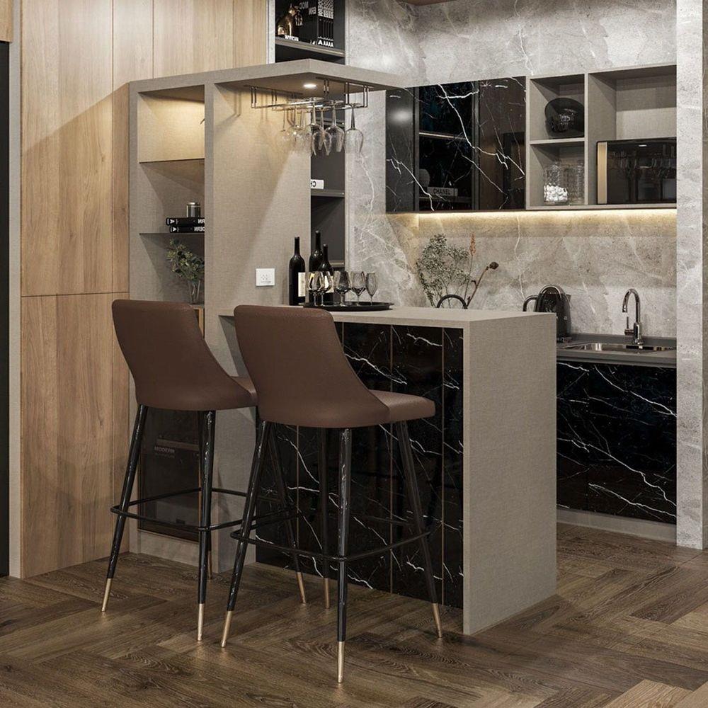 เคาน์เตอร์บาร์ตู้โชว์ฝั่งซ้าย SB FURNITURE MABEL 19208283 170 ซม. ลายหินอ่อนดำ