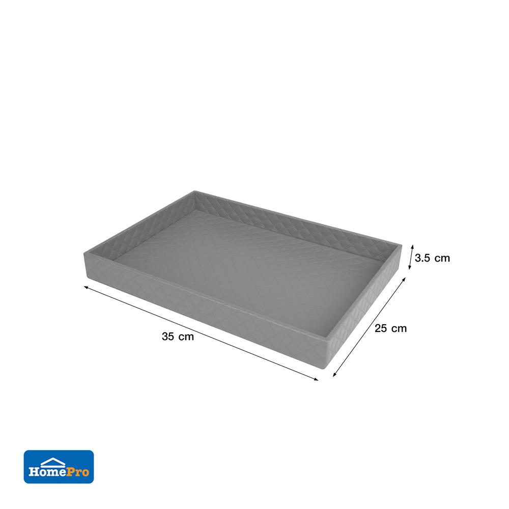 ถาด PVC KECH PERTH L 35x25x3.5 ซม. สีเทา