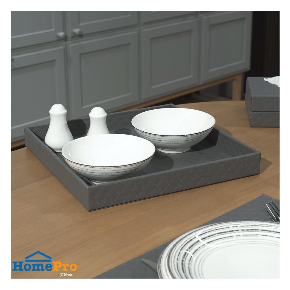 ถาด PVC KECH PERTH M 30.5x30.5x3.5 ซม. สีเทา