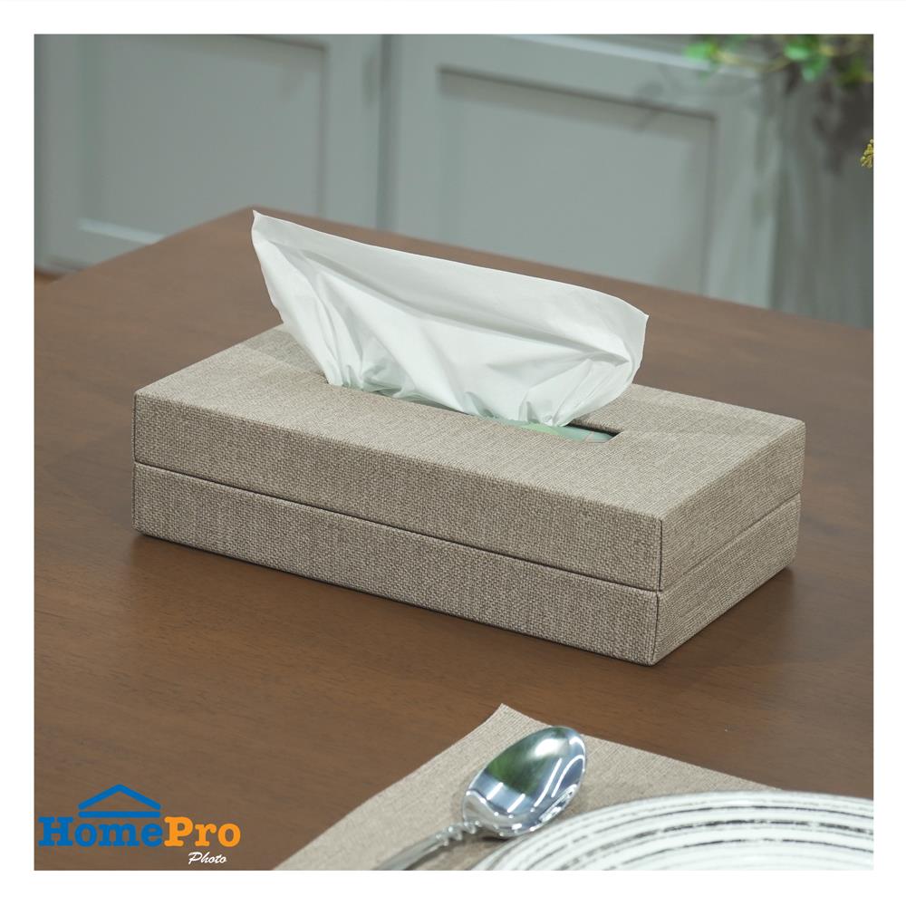 กล่องทิชชู่แผ่น PVC KECH RIPON สีน้ำตาล