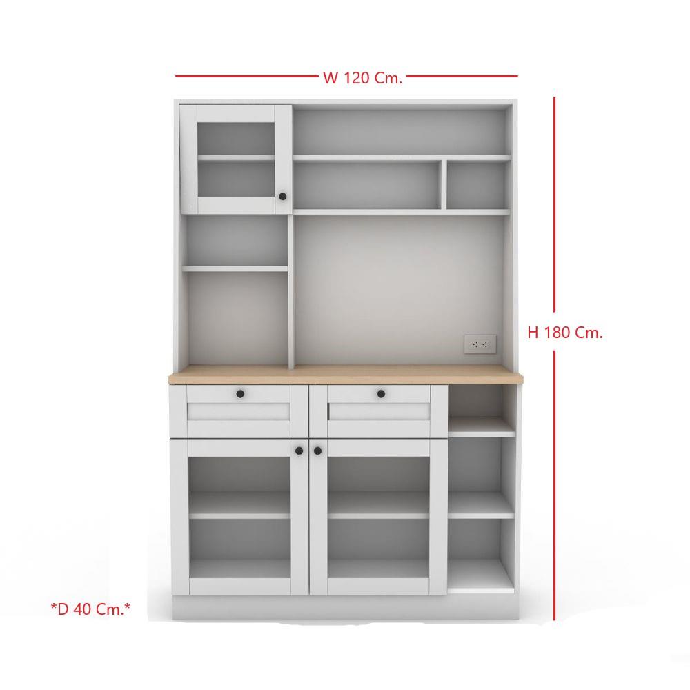 ตู้สูง SB FURNITURE ROHAN 19211943 120 ซม. สีขาว