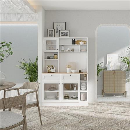 ตู้สูง SB FURNITURE ROHAN 19211943 120 ซม. สีขาว_4