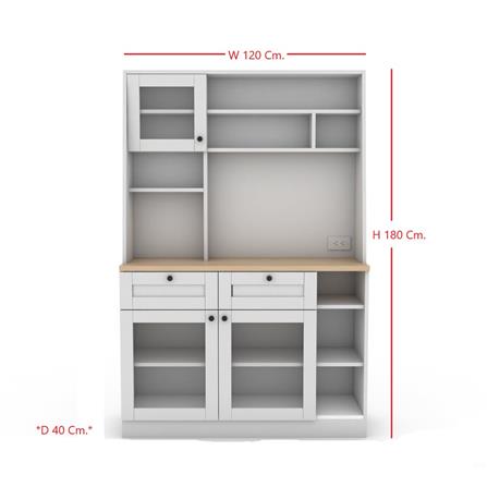 ตู้สูง SB FURNITURE ROHAN 19211943 120 ซม. สีขาว_6