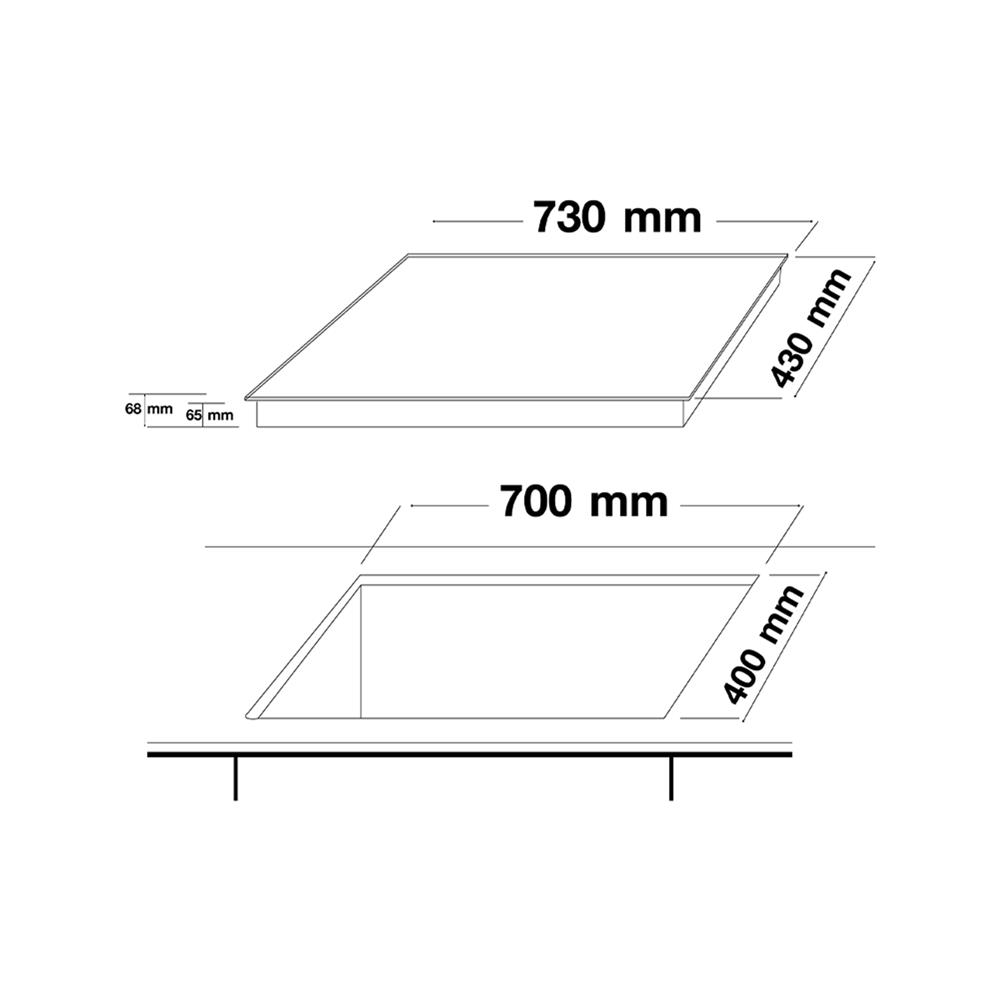 เตาฝังอินดักชั่น AXIA IC-TOUCH732Z 73 ซม.