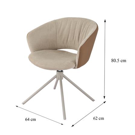 เก้าอี้ห้องอาหารหมุนได้ BENETTA EVA สีน้ำตาล_7